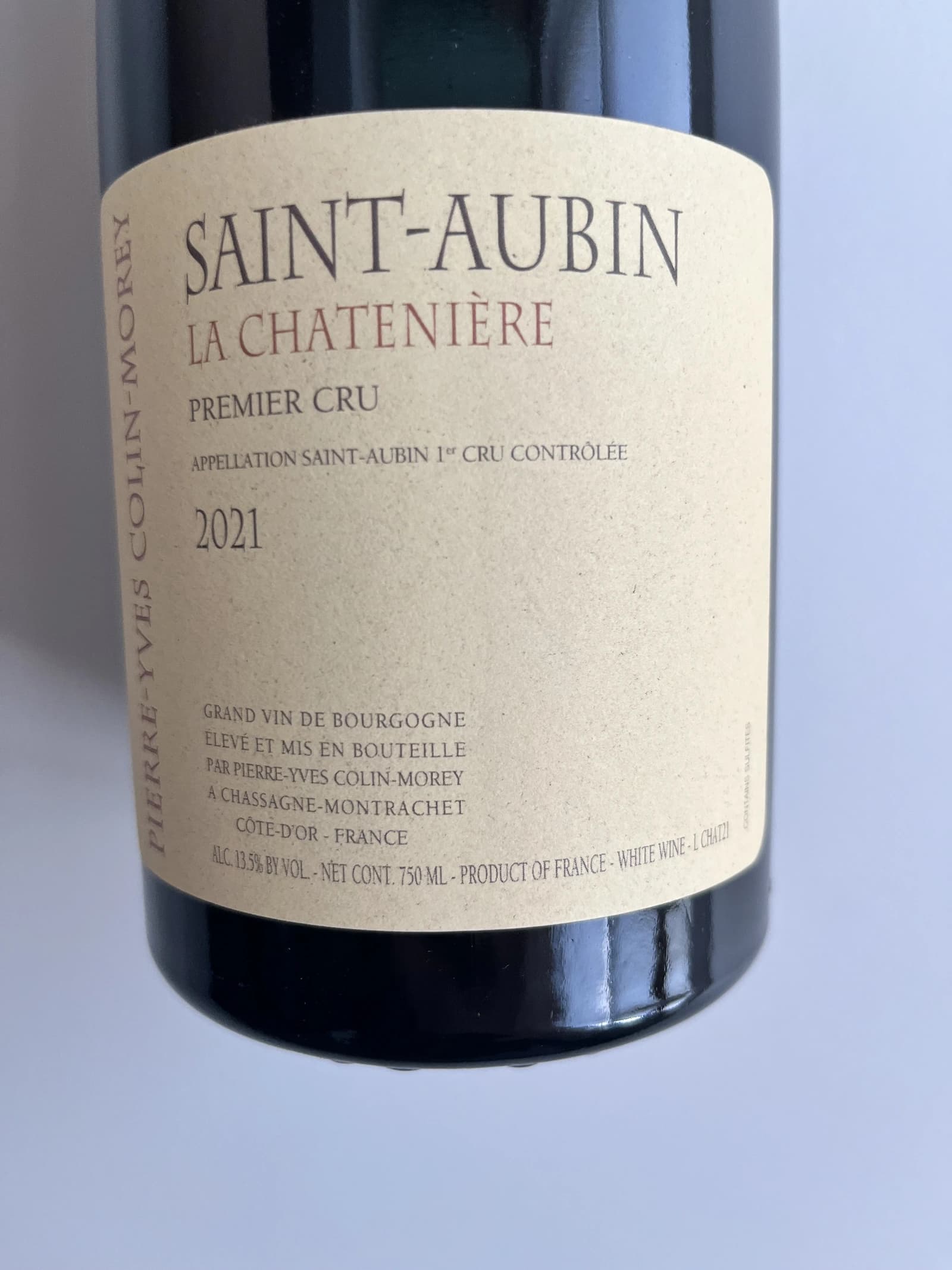 Pierre-Yves Colin-Morey Saint-Aubin La Chatenière Premier Cru 2021